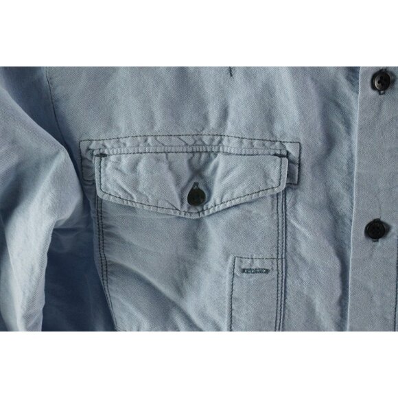 Kama Classics Men's Large Long Sleeve Light Blue Oxford Cotton Engineering Shirt - Picture 6 of 11